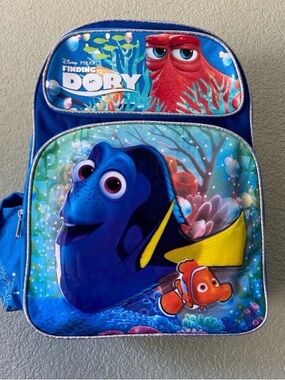 Disney -Nemo and Dory- Large Reinforced 16 Inches School Backpack Blue Color